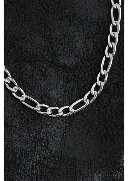 316L Çelik Kalın Figaro Zincir Model Gümüş Renk Erkek Kolye fiyatları