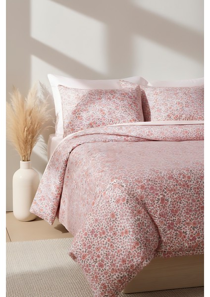 Pembe Bahar Tek Kişilik Nevresim Takımı Pamuklu