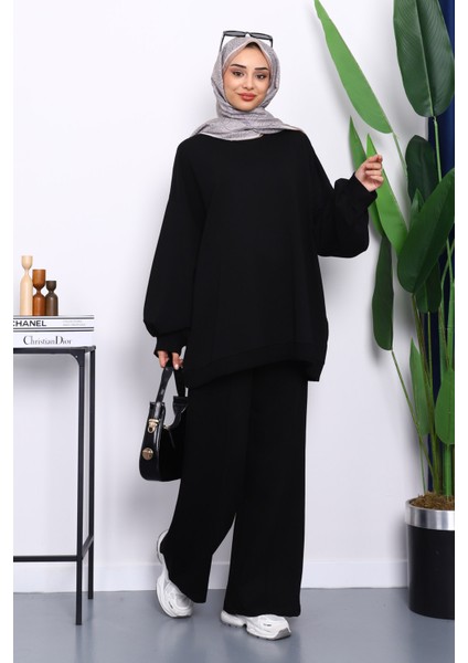 Siyah Iki Iplik Oversize Pantolonlu Takım fiyatları