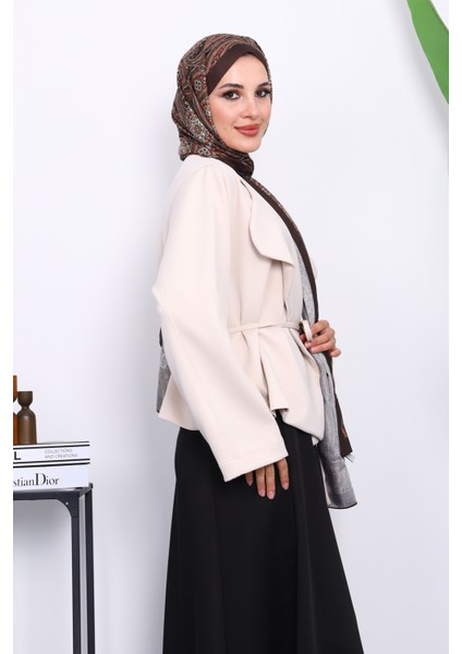 Taş Şal Yaka Scuba Puf Kısa Ceket modelleri