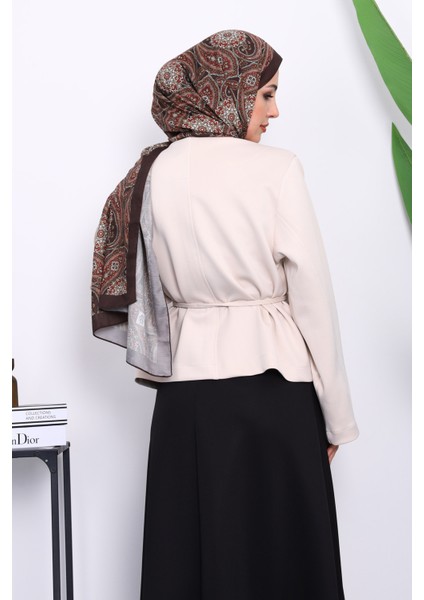 Taş Şal Yaka Scuba Puf Kısa Ceket fırsatları