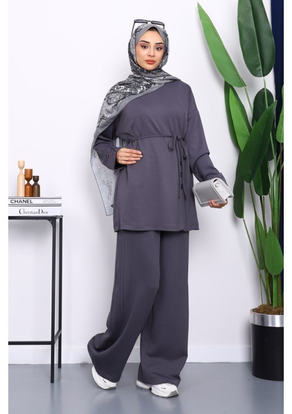 Füme Düğme Detaylı Tunik Pantolonlu Modal Takım fiyatları