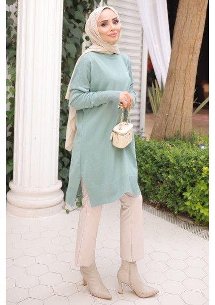 Mint Soğuk Iplik Merserize Triko Kazak