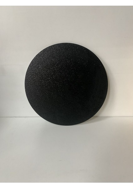 Çap 27CM - Buzlu Cam, Düz Siyah - Kesme Tahtası - Sunumluk