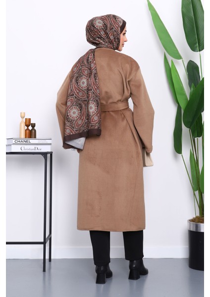 Bisküvi Kuşaklı Kaşe Kaban fırsatları