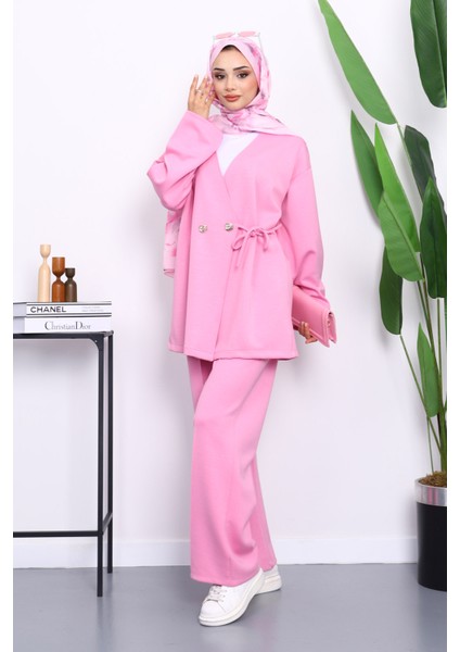 Pembe Bağlama Detaylı Tunik Pantolonlu Takım fiyatları