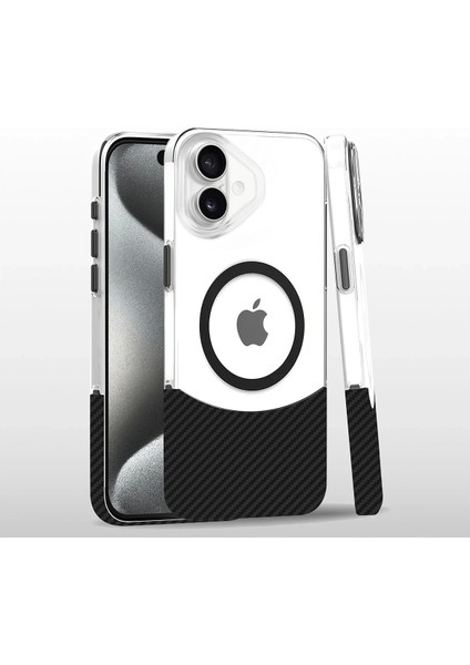 Allzey Joko Iphone 16 Carbon Puzzle Magsafe Kapak - Siyah-2
