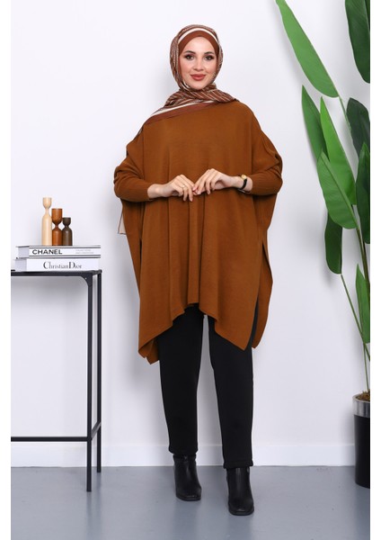 Camel Yarasa Kol Panço Triko Tunik fiyatları