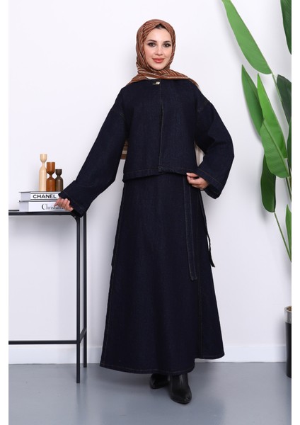 Lacivert Ceket Etekli Kot Takım