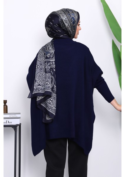 Lacivert Yarasa Kol Panço Triko Tunik fırsatları