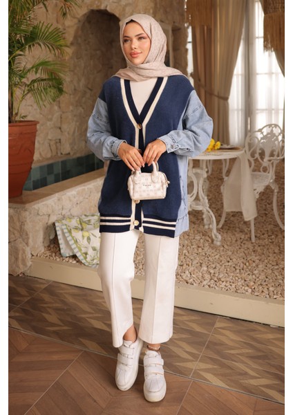 Lacivert Kot Garnili Yumoş Triko Hırka fiyatları