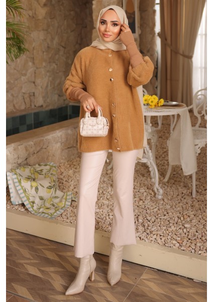 Vizon Dik Yaka Angora Yumoş Hırka fiyatları