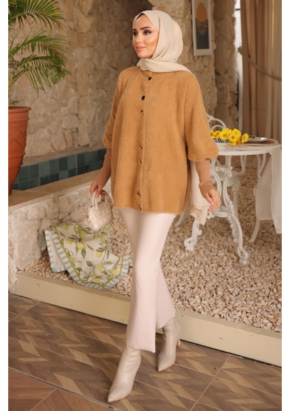 Vizon Dik Yaka Angora Yumoş Hırka fırsatları