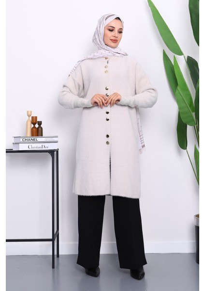 Taş Düğmeli Angora Yumoş Triko Hırka modelleri