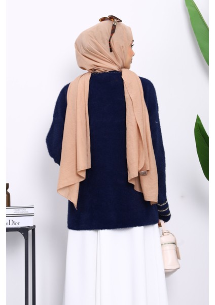 Lacivert Biye Detaylı Angora Yumoş Triko Hırka fırsatları