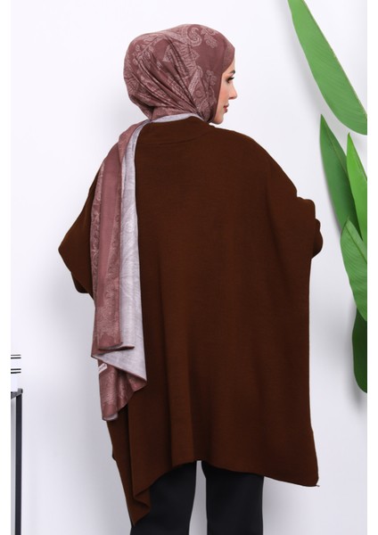 Kahverengi Yarasa Kol Panço Triko Tunik fırsatları