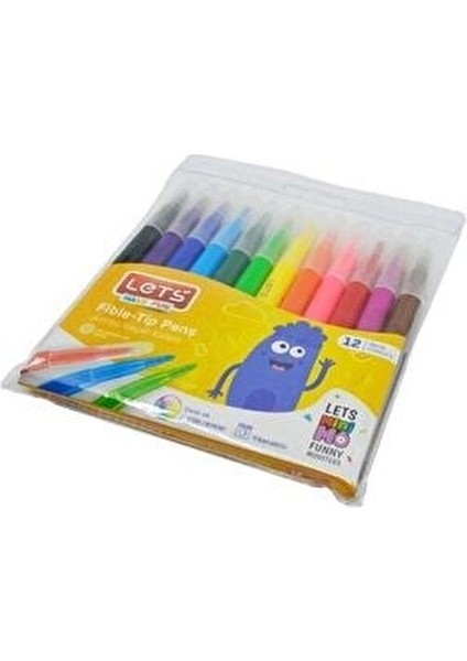 Jumbo Uçlu Keçeli Kalem 12 Renk Canlı ve Parlak Renklerle 12 Adet fiyatları