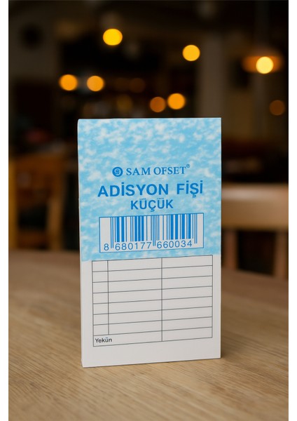 Sam Adisyon Bilgi Fişi, Adisyon Defteri Ölçüsü: 7X15 Cm. 100 Yapraklı, Numaralı 72 Cilt (6 Düzine) indirimleri