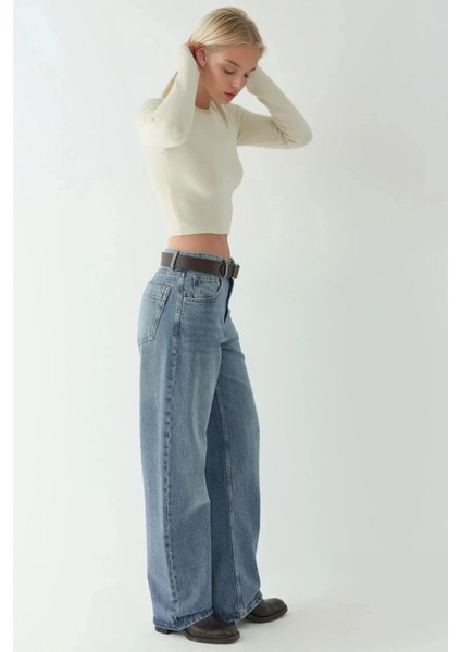 Kadın Temel Örme Üst Gri