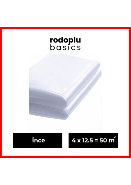 Rodoplu Basics Hışır Örtü, Naylon, Boya Badana ve Taşıma, Ince, 50 M²