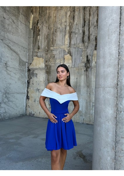 Esnek Krep Kumaş V Yaka Pile Detaylı Mini Abiye Elbise 583287 Saks fiyatları