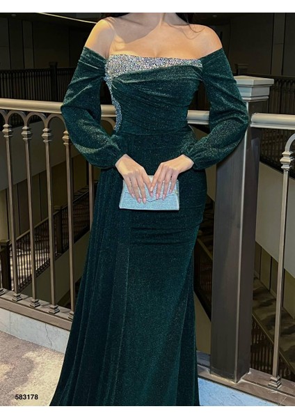 Flowers Kumaş Elbise Zümrüt 583178 fırsatları