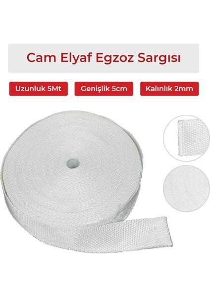 Cam Elyaf Şerit Egsoz Sargısı 50X2MM - 5-Metre
