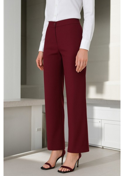 Yüksek Bel Düz Paça Kumaş Pantolon modelleri