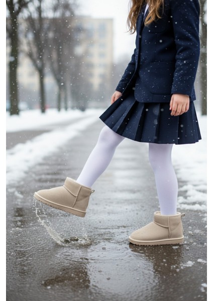 Frozie Çocuk Kalın Taban Içi Tüylü Günlük Mini Yarım Bot modelleri