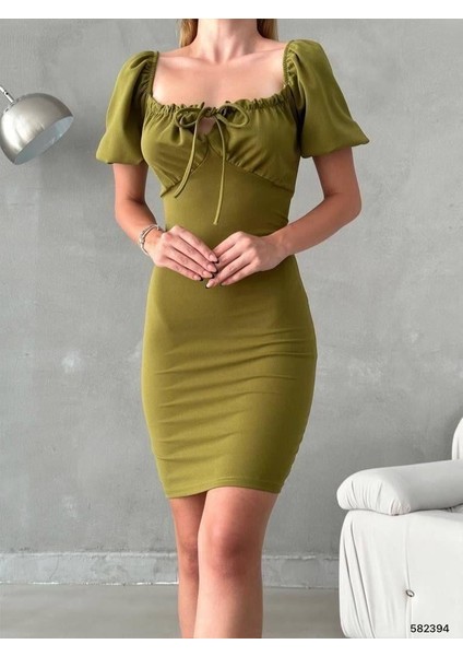 Madonna Yaka Ithal Krep Kumaş Fıstık Yeşil 582394 fiyatları