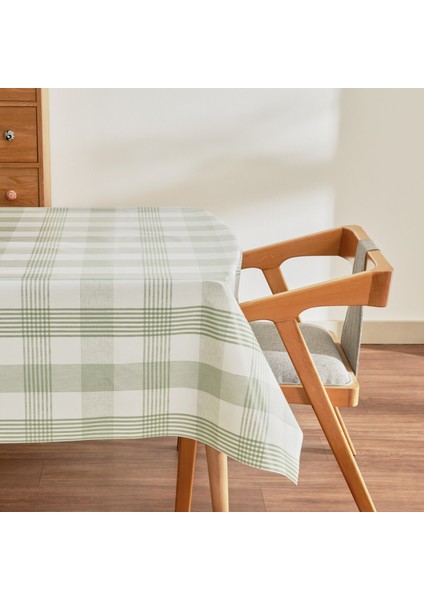 Luna Ekoseli Pvc Masa Örtüsü Yeşil