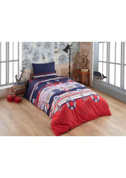 Denizci Baskılı Tek Kişilik Nevresim Takımı