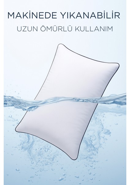 2 Adet 50X70CM Nano Jel Lüks Yastık | 1200GR Anti-Alerjik Pamuklu Yastık Seti 2'li -Özel Çantalı modelleri