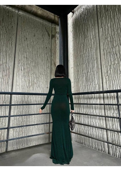 Kalp Yaka Balık Model Flowers Kumaş Abiye Elbise Zümrüt 583114 indirimleri