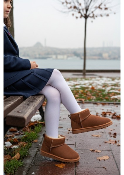 Frozie Çocuk Kalın Taban Içi Tüylü Günlük Mini Yarım Bot modelleri