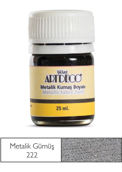 Metalik Kumaş Boyası 222 Gümüş