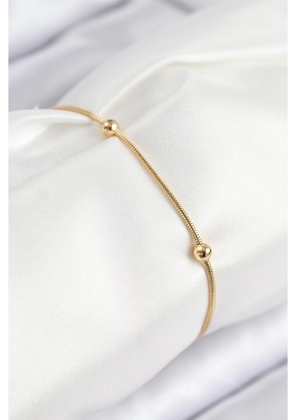 316L Çelik Topcuk Model Gold Renk Kadın Bileklik