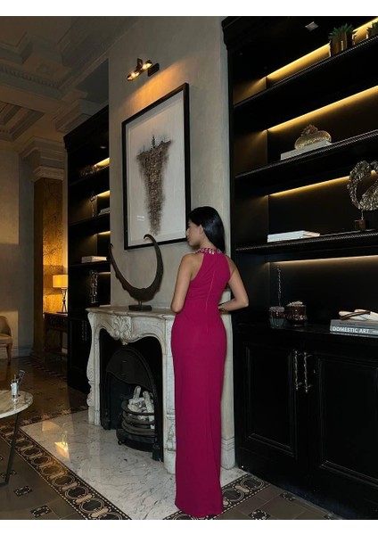 Scuba Krep Kumaş Elbise Fuşya 583176 fırsatları