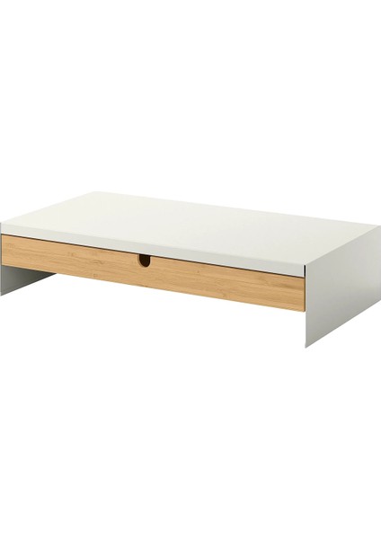 Monitör Yükseltici Stand Çekmeceli Organizerli Monitör Sehpası Metal Bambu BE001 fiyatları