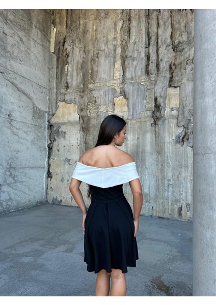 Esnek Krep Kumaş V Yaka Pile Detaylı Mini Abiye Elbise 583287 Siyah modelleri