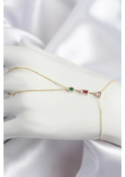 Pirinç Renkli Zirkon Taşlı Model Gold Renk Şahmeran