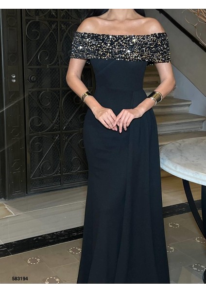 Scuba Krep Elbise Siyah 583194 fiyatları