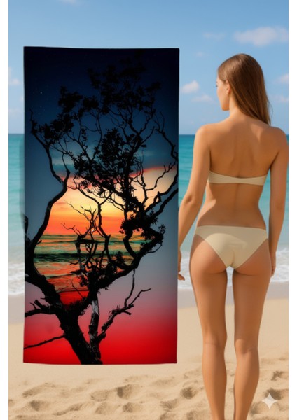 Pamuk Plaj Havlusu – Manzara Tasarım – 75X150 cm fiyatları