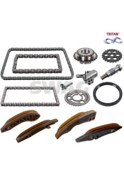 33104296 - Eksantrık Zıncır Setı Alt Ust Bmw B37 B57 F20 F40 F45 F46 G20 G11 G12 G14 G15 F48 F39 G01 G02 G05