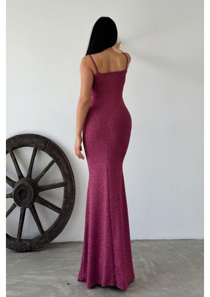 Askılı Sırt Kare Yaka Flower Kumaş Elbise Fuşya 582926 fırsatları