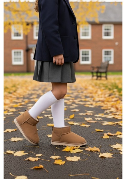 Frozie Çocuk Kalın Taban Içi Tüylü Günlük Mini Yarım Bot