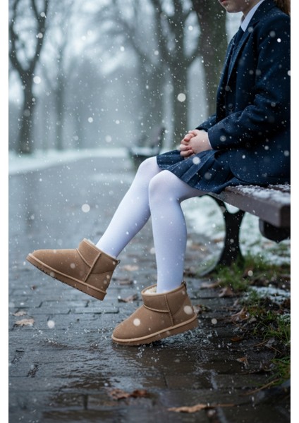 Frozie Çocuk Kalın Taban Içi Tüylü Günlük Mini Yarım Bot modelleri