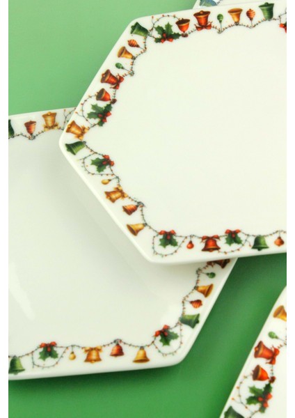 Christmas Bells 4 Parça Porselen Tatlı/kurabiye Tabağı modelleri