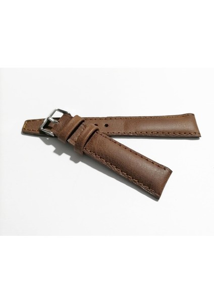 & Her Saate Uyumlu Hakiki Deri Saat Kordonu 18 mm (288) Kahve
