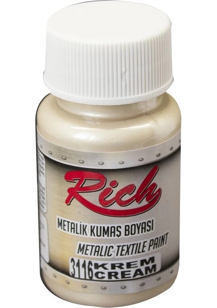 Metalik Kumaş Boyası 50 Cc. 3116 Krem